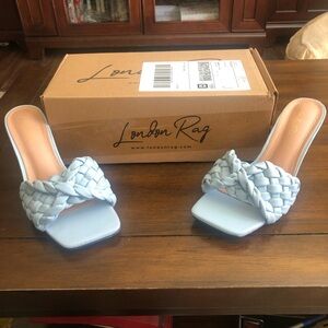 Women's Blue Braided Slide Sandals